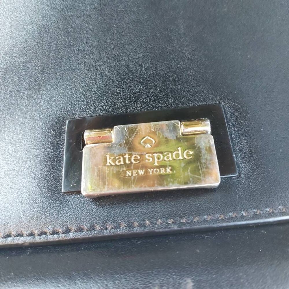 Kate Spade Black Leather Haircalf Spotted Satchel RARE - Picture 3 of 12